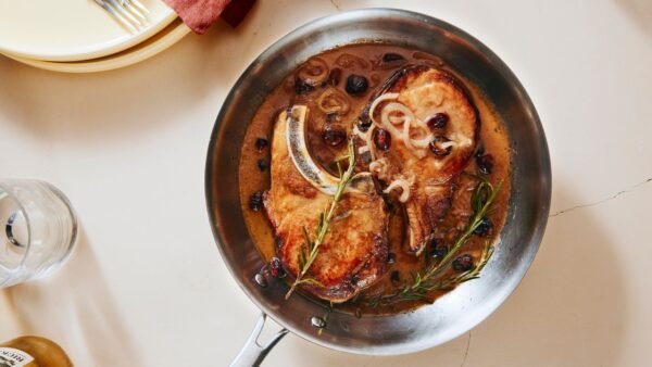 Why Bone-In Pork Chops Need Rosemary & Cherries