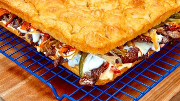 Giant Cheesesteak Focaccia Is the Ultimate Game-Day Bite