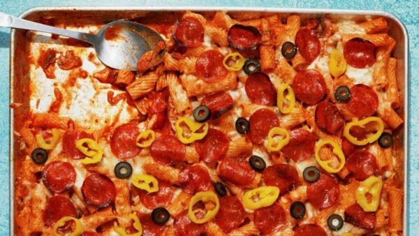 Ditch Pizza Delivery for Sheet-Pan Pepperoni Pasta