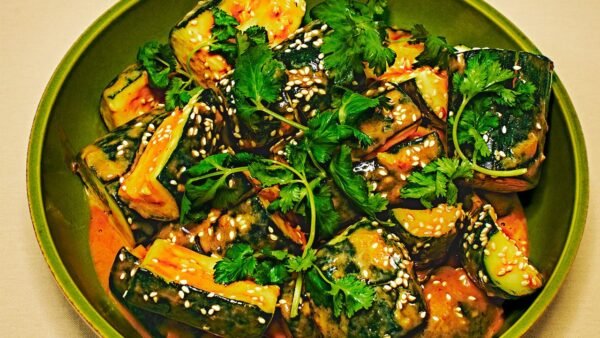 No-Cook Smashed Zucchini With Tahini-Ginger