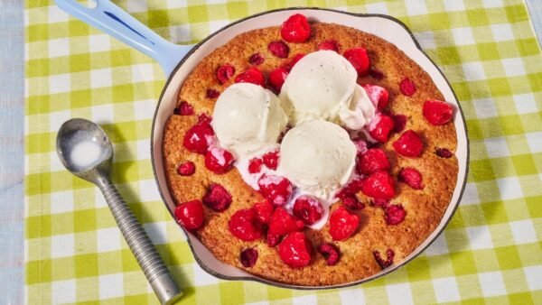Irresistible Raspberry-Brown Butter Skillet Cake